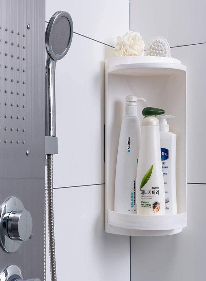 MUGATH Bathroom Corner Shelf | 360 Degree Rotating Triangle Shelf | Cosmetic Storage Rack | Multi-Tier Corner Shelf Organizer for Kitchen, Bathroom & Home (Small) - Image 1